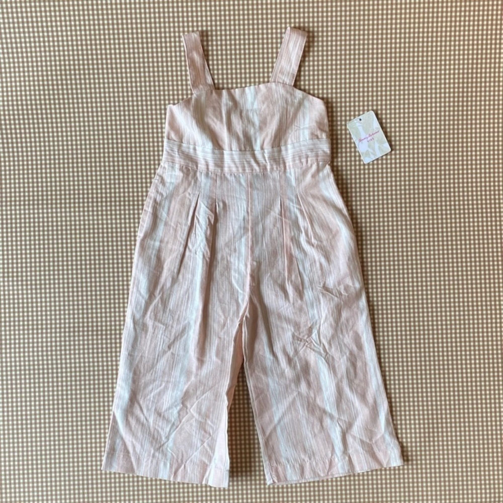 Tommy‎ Bahama Striped Wide leg cotton
adjustable jumpsuit. Size 18 Months. NEW